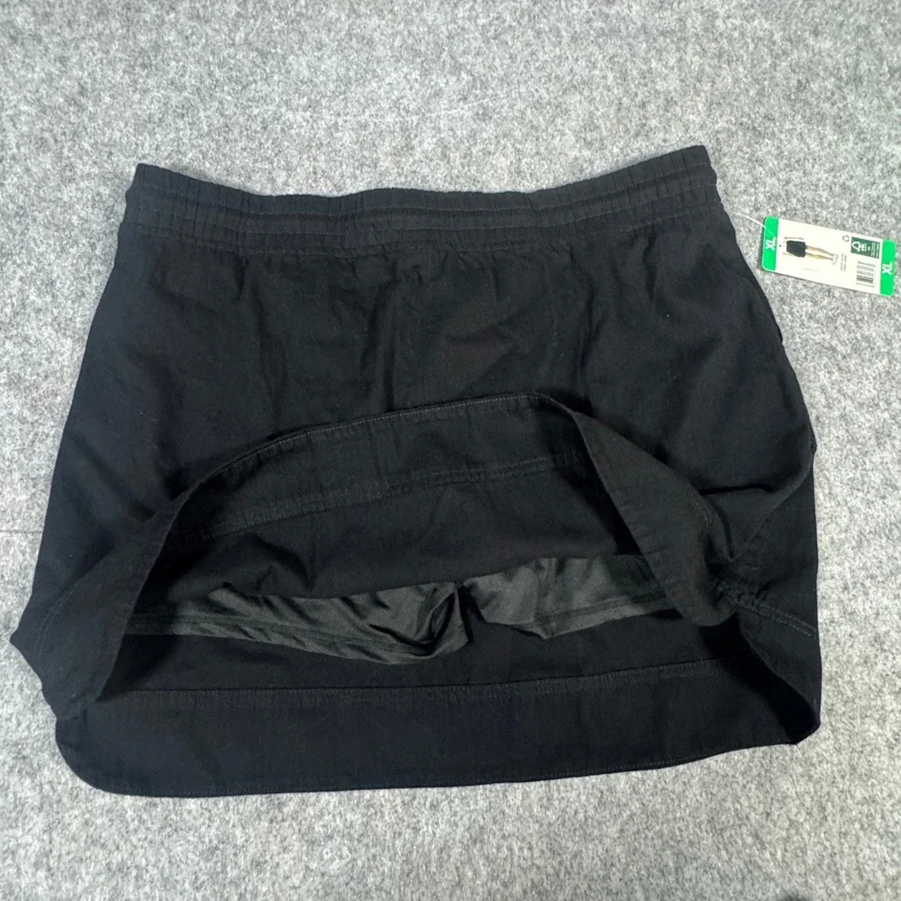 32 Degrees Cool Womens Black Cotton Skort XL Elastic Drawstring Waist Pockets